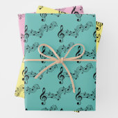 Feuille De Papier Cadeau Notes musicales (En situation)