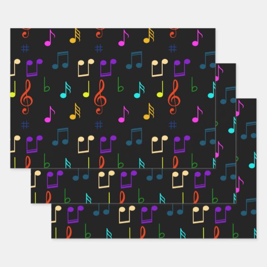Feuille De Papier Cadeau Notes musicales Cadeaux musiciens Note musicale Am (Lot)