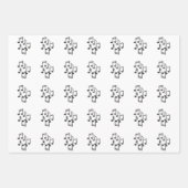 Feuille De Papier Cadeau Notes musicales en Parties scintillant noire (Devant)
