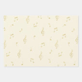 Feuille De Papier Cadeau Notes musicales White Gold Confetti (Devant 2)
