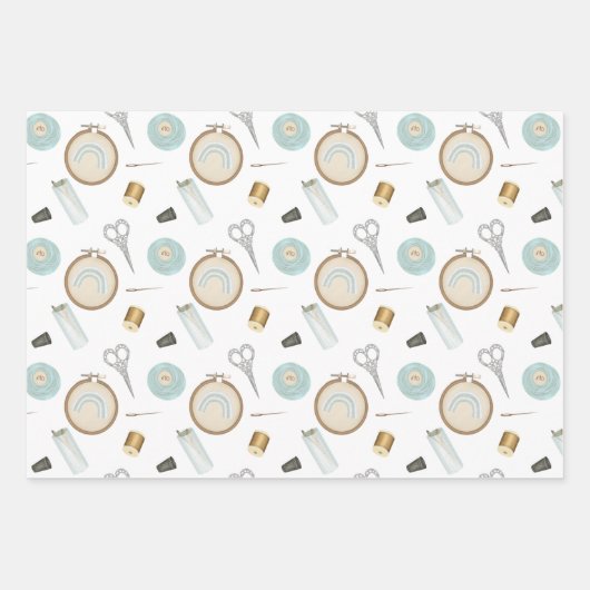 Feuille De Papier Cadeau Notions de couture pour l'artisan (Devant)