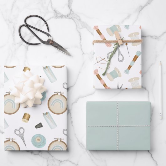 Feuille De Papier Cadeau Notions de couture pour l'artisan (Recto)