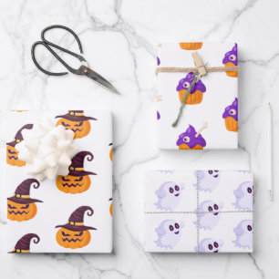 Feuille De Papier Cadeau Notre petite fête d'Halloween Boo
