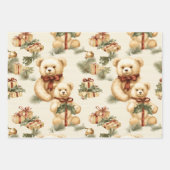 Feuille De Papier Cadeau Nounours de Noël modernes (Devant)