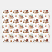 Feuille De Papier Cadeau Nourriture et boissons de Noël (Devant)