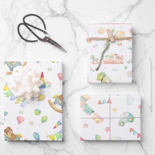 Feuille De Papier Cadeau Nourriture pour bébé nouveau-né (Recto)