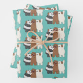 Feuille De Papier Cadeau Nous, Groupe Ours Nus Hug (En situation)