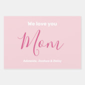 Feuille De Papier Cadeau Nous t'aimons Maman Pink Minimalist (Devant 3)
