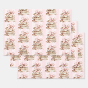 Feuille De Papier Cadeau Nouveau chapitre rubans roses