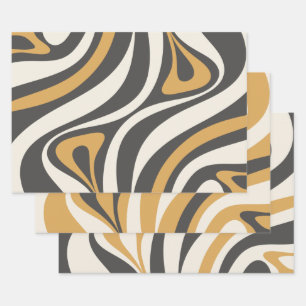 Feuille De Papier Cadeau Nouveau Groove Funky Chic Retro Moderne Abstrait