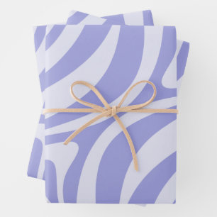 Feuille De Papier Cadeau Nouveau Groove Retro Abstrait Swirl Motif Purple