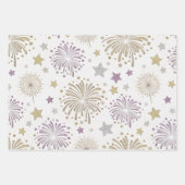 Feuille De Papier Cadeau Nouvel An doré  (Devant 3)