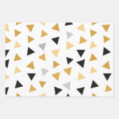 Feuille De Papier Cadeau Nouvel An noir et or jeu de 3 (Devant 2)