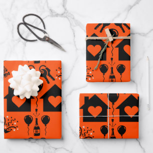 Feuille De Papier Cadeau Nouvelle Maison Chauffe Maison Bienvenue