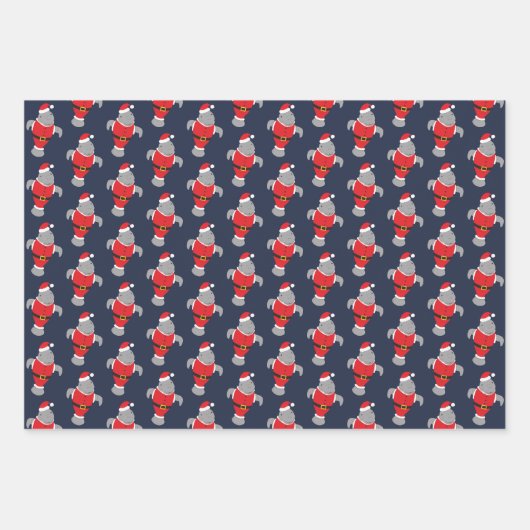 Feuille De Papier Cadeau Novelty Père Noël Animal Manatee Noël (Devant 2)