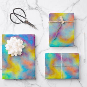 Feuille De Papier Cadeau Nuages colorés