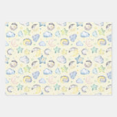 Feuille De Papier Cadeau Nuages, lunes et étoiles pour bébé (Devant 3)