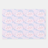Feuille De Papier Cadeau Nuages roses Pastel Baby sur rose (Devant 2)