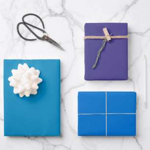 Feuille De Papier Cadeau Nuances 3 Tons Bleu Ardoise Foncé Uni