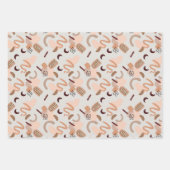 Feuille De Papier Cadeau Nuances d'art Abstraites de Brown (Devant 3)