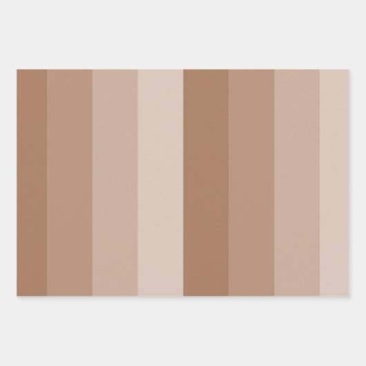 Feuille De Papier Cadeau Nuances de rayures Brown (Devant)