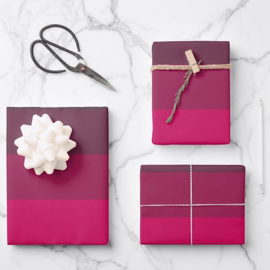 Feuille De Papier Cadeau Nuances de roses profondes (Recto)