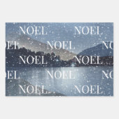 Feuille De Papier Cadeau Nuit d'hiver Noël de neige (Devant)
