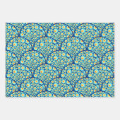 Feuille De Papier Cadeau Nuit étoilée Sur Mer Doodle Art Déco Saint Jacques (Devant)