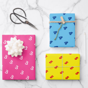 Feuille De Papier Cadeau Numéro d'âge personnalisé fête d'anniversaire enfa