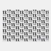Feuille De Papier Cadeau Numéro de typographie 18e anniversaire (Devant 3)