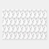 Feuille De Papier Cadeau Nuptiale noire et blanche unique | WEDDING SHOWER (Devant 3)