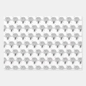 Feuille De Papier Cadeau Nuptiale noire et blanche unique | WEDDING SHOWER (Devant 2)