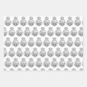 Feuille De Papier Cadeau Nuptiale noire et blanche unique | WEDDING SHOWER (Devant)