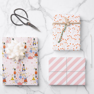 Feuille De Papier Cadeau Nutacker Pink Christmas Tree Holiday