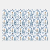 Feuille De Papier Cadeau Nutcracker argent bleu arcs cadeau de Noël (Devant)
