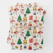 Feuille De Papier Cadeau Nutcracker Ballet Motif de vacances (En situation)
