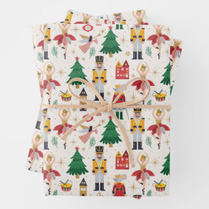 Feuille De Papier Cadeau Nutcracker Ballet Motif de vacances