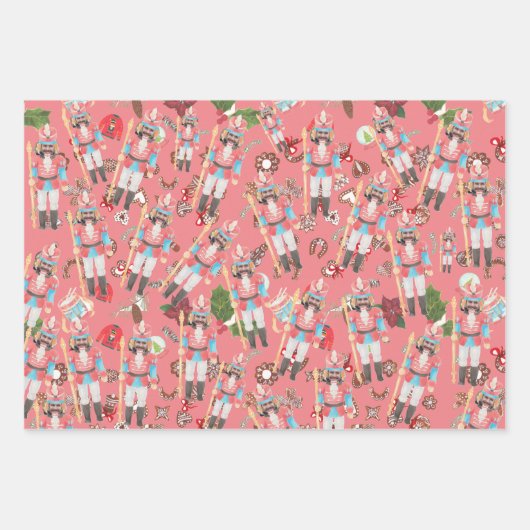 Feuille De Papier Cadeau Nutcracker Photo Face Funky Noël (Devant 2)