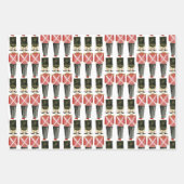 Feuille De Papier Cadeau Nutcracker Suite Jouets Soldats Étoiles | (Devant 2)