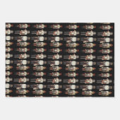 Feuille De Papier Cadeau Nutcracker Trio Noir de Noël (Devant 2)