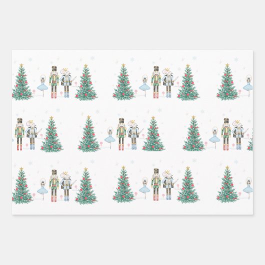 Feuille De Papier Cadeau Nutcracker Wrapping Paper- Pastel and Festive (Devant)