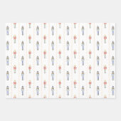 Feuille De Papier Cadeau Nutcrackers de Noël aquarelle (Devant 2)