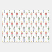 Feuille De Papier Cadeau Nutcrackers de Noël aquarelle (Devant)