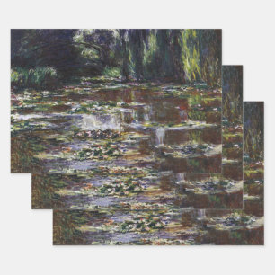Feuille De Papier Cadeau Nymphéas dans l'étang par Claude Monet, Art ancien