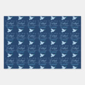 Feuille De Papier Cadeau O Venez tous votre fidèle Bleu Noël religieux (Devant)