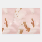 Feuille De Papier Cadeau Occidental Blush rose Faux Cowhide Anniversaire (Devant 3)