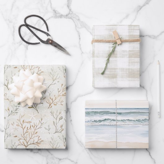 Feuille De Papier Cadeau Ocean Beach Coast Starfish Birthday (Recto)