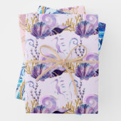 Feuille De Papier Cadeau Océan bleu mer (En situation)