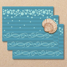 Ocean Bubble Escape Blue Stripe Enveloppe cadeau