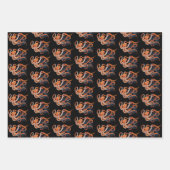 Feuille De Papier Cadeau Octopus Orange Mandala bleu (Devant 3)